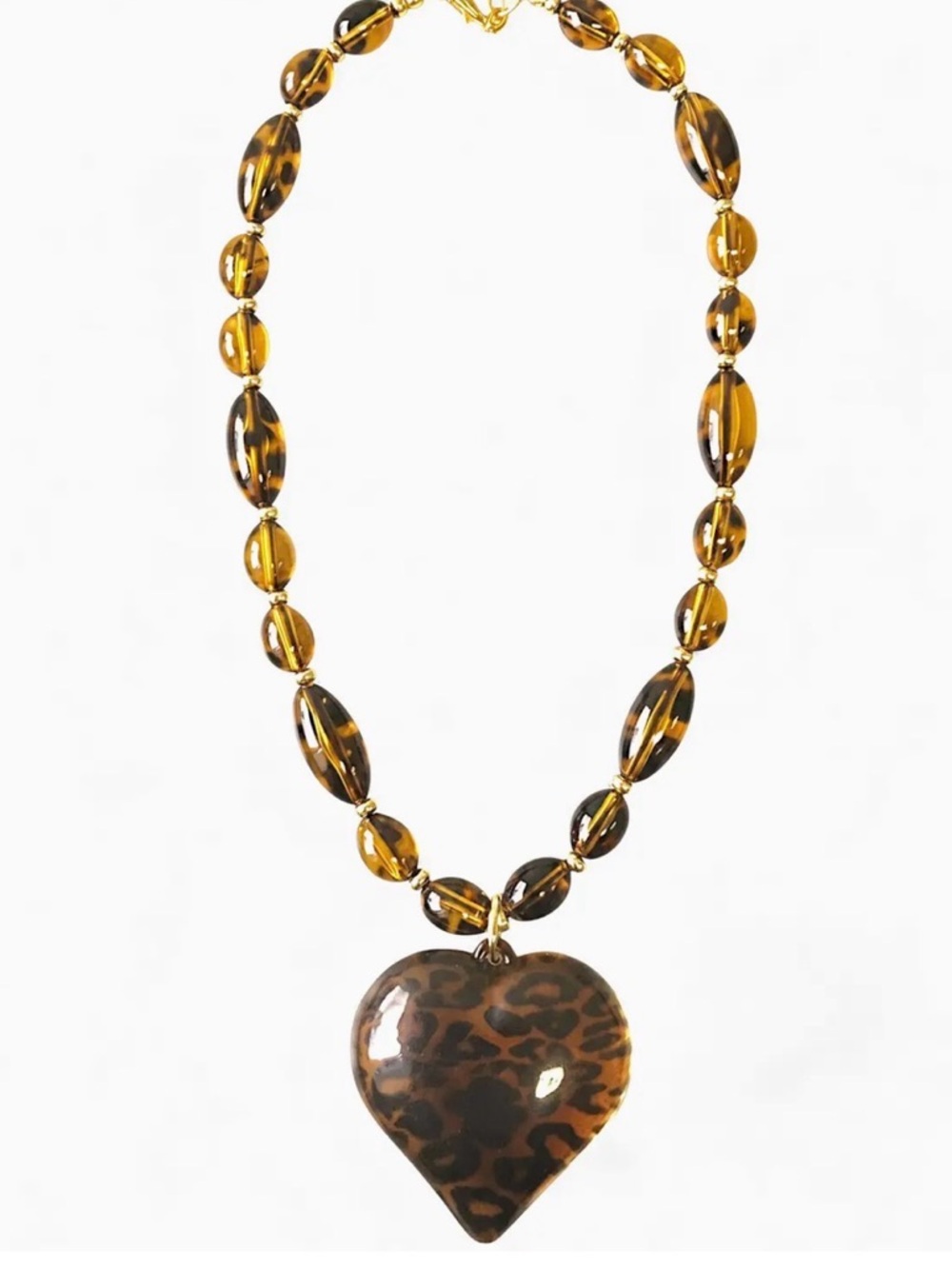 NWT ⚜️🤎⚜️ Gardenia Gorgeous Tortoiseshell Heart Pendant Necklace